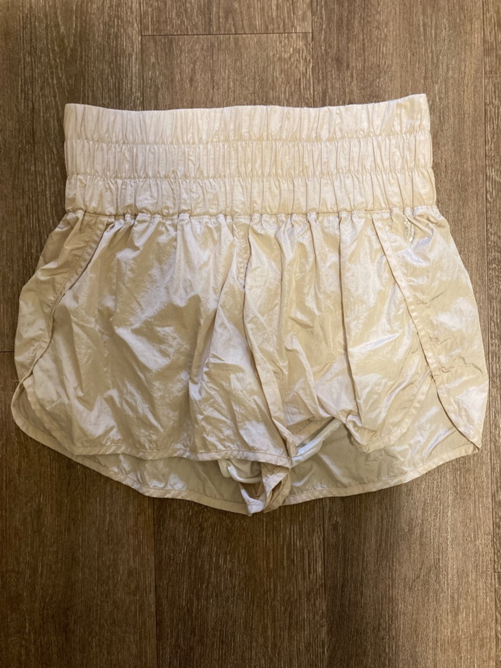 FP Movement by Free People Shimmery Cream Athletic Shorts